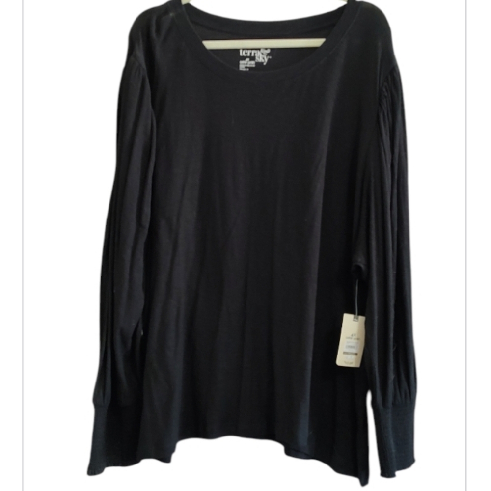 Terra & Sky Black Long Sleeve Women's Tee Size 4X